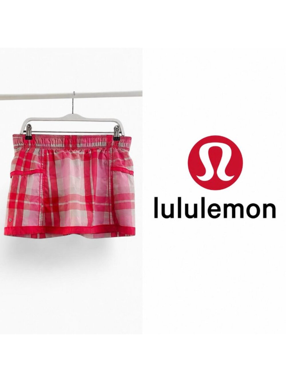 LULULEMON  Pace Rival Skirt | Pink Plaid Tennis & Golf Skort | Size 8